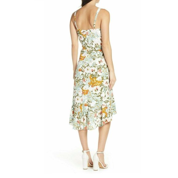 CHELSEA28 Floral Belted Fit & Flare Sundress - Large - Ivory - Picture 2 of 5
